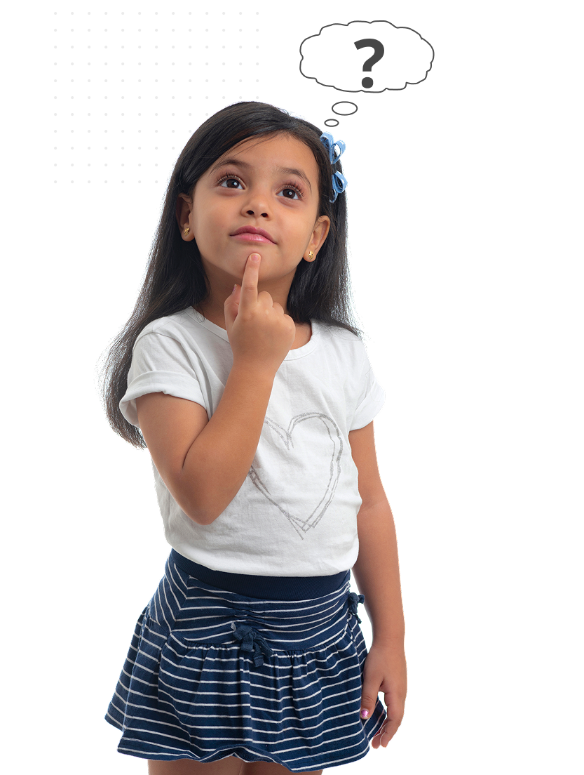 Child learning English confidently